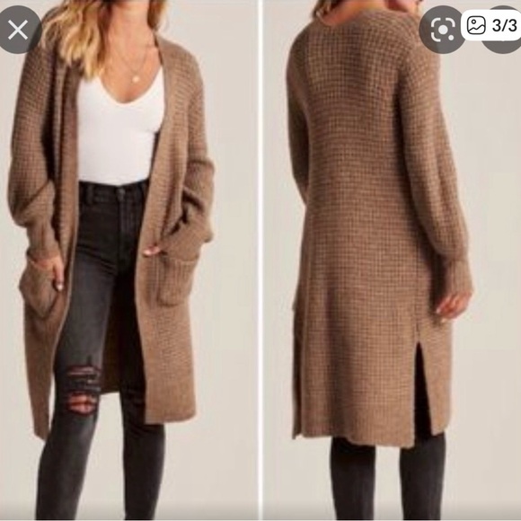 Abercrombie & Fitch Sweaters - Abercrombie & Fitch Women's Tan Cardigan Sweater